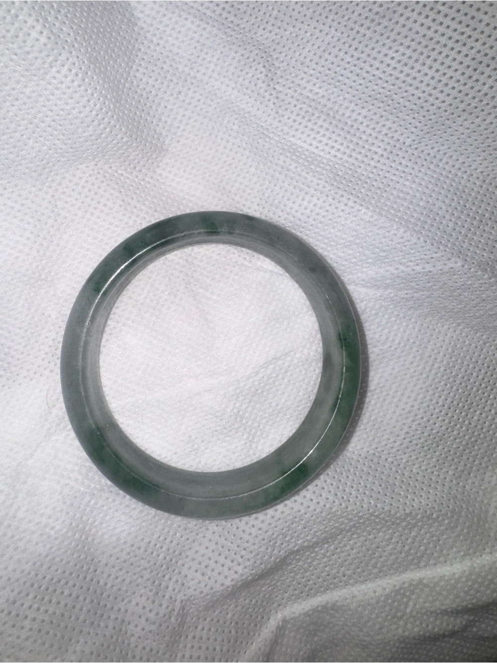 Green Translucent Jade-Look Bangle Bracelet